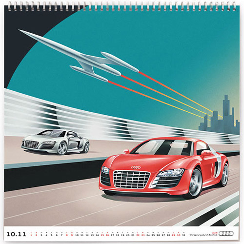 Российский календарь Audi - 2011. Автомобильный ретрофутур на новый год